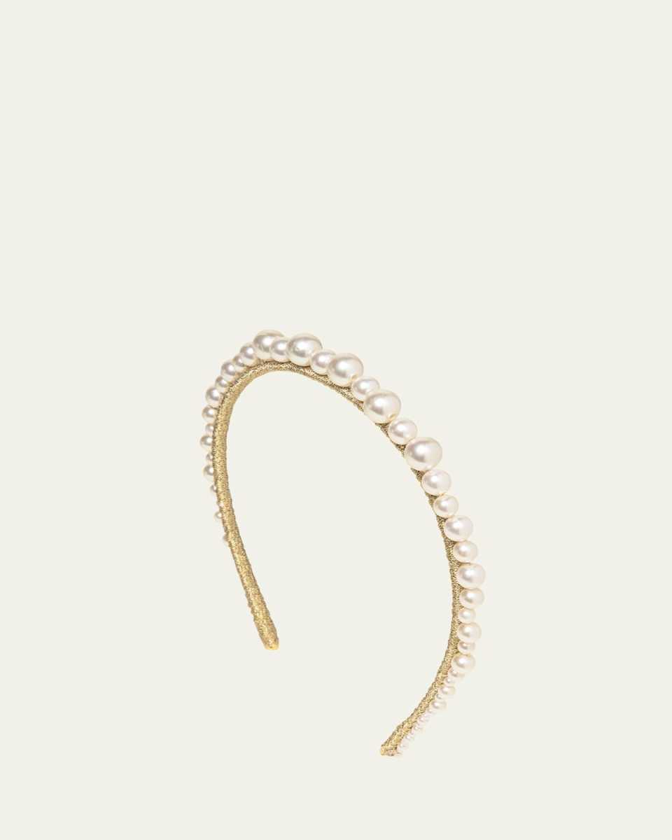 Belladonna Pearly Golden Silk Headband